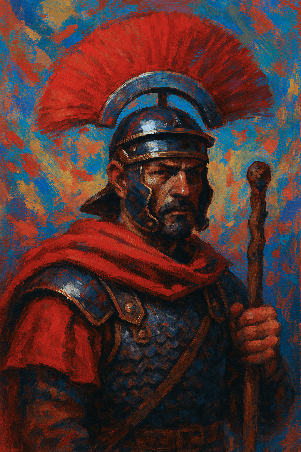 Centurio de la légion romaine du Haut-Empire, en armure.