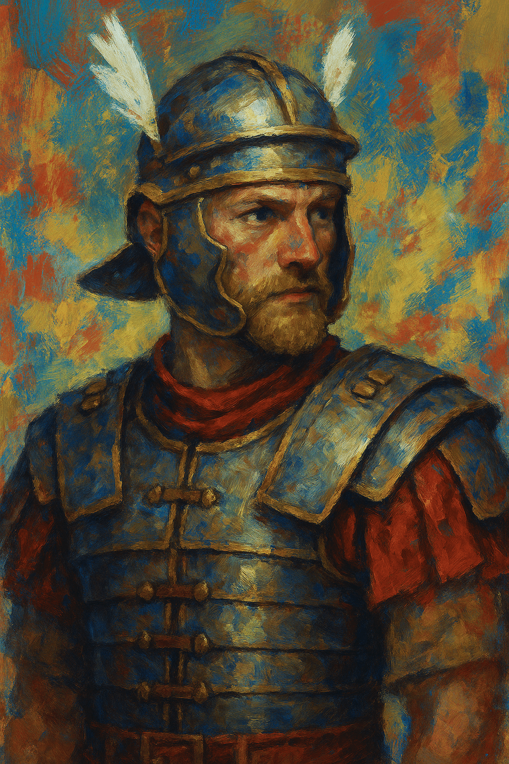 Decanus de la légion romaine du Haut-Empire, en armure.