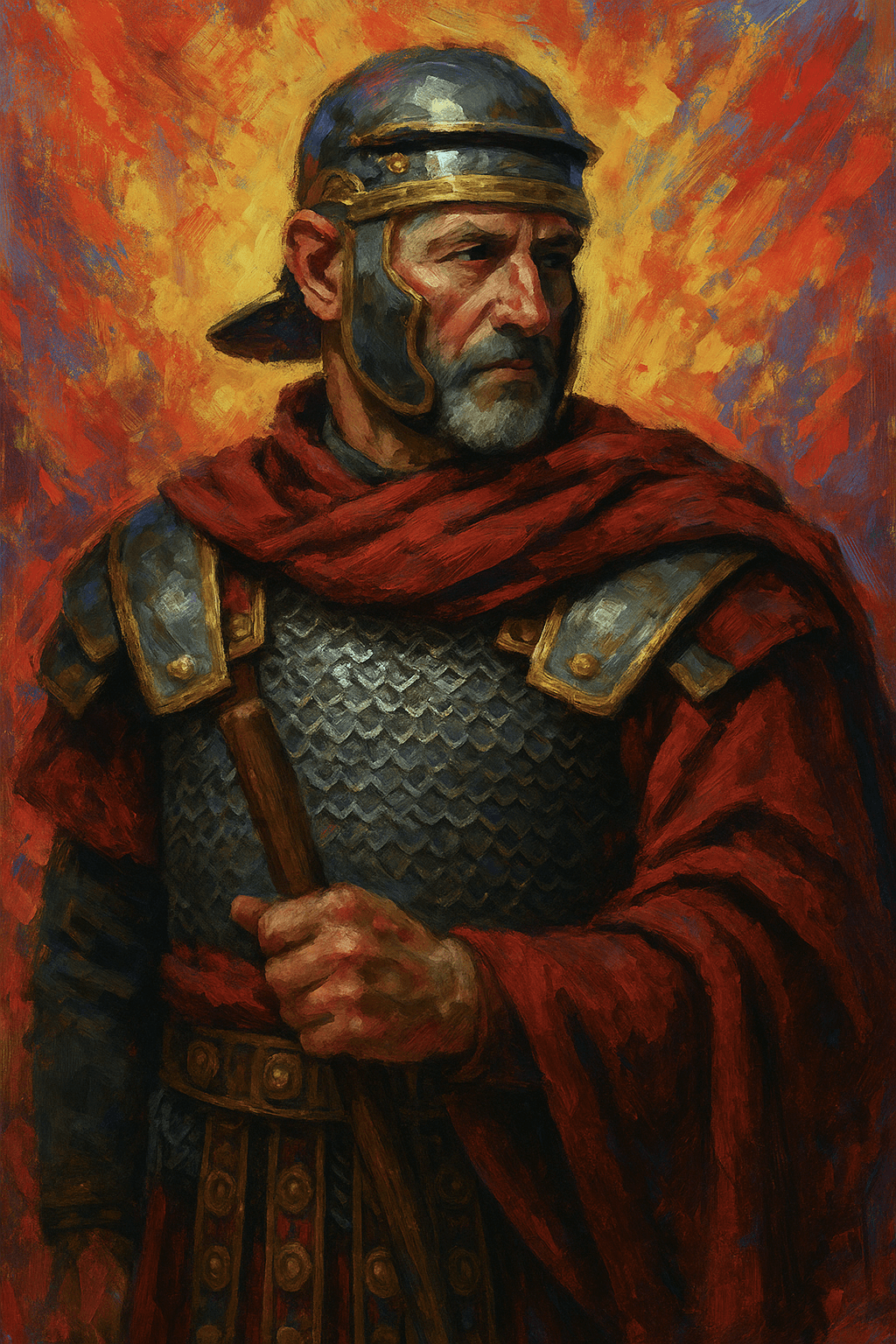 Praefectus Castrorum de la légion romaine du Haut-Empire, en armure.